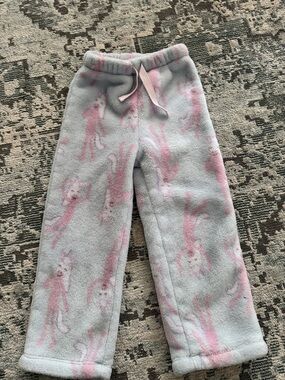 Nordstrom Light Gray and Pink Plush Sleepwear Pants
